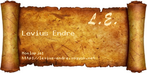 Levius Endre névjegykártya